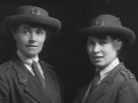 Bertha Fail (nee Burn) and Pansy, WW1